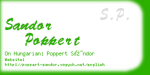 sandor poppert business card